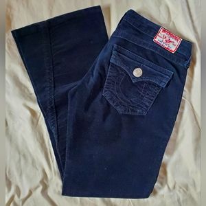 Vintage True Religion Joey Big T Low-rise Twisted Inseam Flare Corduroy Pants